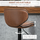 HOMCOM Set of 2 Vintage Microfiber Adjustable Bar Stools with Armless Design – Brown