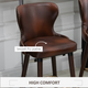 HOMCOM Set of 2 PU Leather Bar Chairs with Studded Detailing – Brown