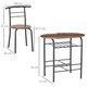 HOMCOM 3-Piece Bar Table and Stool Set with Bottle Storage Shelf – Oak Wood Tone