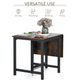 HOMCOM Drop-Leaf Folding Dining Table with Wheels – Industrial Style