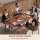 HOMCOM 150 cm Rectangular Dining Table with Solid Wood Frame – Light Brown