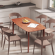 HOMCOM 150 cm Rectangular Dining Table with Solid Wood Frame – Light Brown