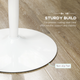 HOMCOM Small 70cm Round Dining Table with Steel Base and Non-Slip Pad – White