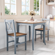 HOMCOM Set of 2 Farmhouse Dining Chairs with Pine Wood Frame and Cross Back – Grey