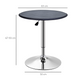 HOMCOM Adjustable Round Bar Table with Chrome Steel Base – Black