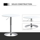 HOMCOM 60 cm Adjustable Round Bar Table with Swivel Top and Metal Frame – White