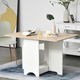 HOMCOM Drop-Leaf Dining Table with Storage Shelf – White & Oak