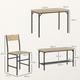 HOMCOM 4-Piece Dining Table and Chairs Set with 2 Chairs and Bench – Natural Wood Effect & White