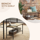 HOMCOM 4-Piece Dining Table and Chairs Set with 2 Chairs and Bench – Natural Wood Effect & White
