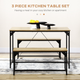 HOMCOM 3-Piece Dining Table and Bench Set for 4 – Industrial Style, Natural & Black