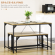 HOMCOM 3-Piece Dining Table and Bench Set for 4 – Industrial Style, Natural & Black