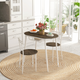 HOMCOM 3-Piece Dining Table and Chairs Set with Oval Table and Storage Shelf – Natural