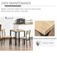 HOMCOM 3-Piece Compact Dining Table and Chairs Set with Wooden Tops and Metal Legs