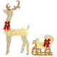 Outsunny Light-Up Reindeer & Sleigh Christmas Decoration with 170 LED Lights