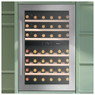 Caple WC6511 Dual Zone Wine Cooler in stainless steel with glass door displaying bottles on shelves
