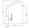 Abode, AT2113, Coniq S Single Lever Kitchen Tap Dimensions
