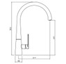 Abode, AT2115, Coniq R Single Lever Kitchen Tap dimensions