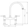 Abode, Brompton Bridge Traditional Kitchen Tap  Dimensions