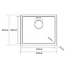 Caple, MODE050, Stainless Steel Sink dimension drawing