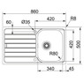 Franke, SPARK, SKX611-86, Stainless Steel Sink dimension drawing