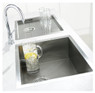 Lemon fused water glass being filled by a chrome tap in a Caple ZERO45 Kitchen Sink