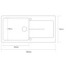 Caple, CAN100, Canis Granite Kitchen Sink Technical Drawing