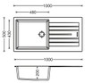 iivela, IVG Single Bowl Granite Sink dimension drawing