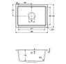 Abode, Denton, 1.0 Bowl Granite Sink dimension drawing