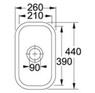 Franke, VBK 110 21, Ceramic Sink dimension drawing