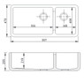 Shaws, EDGWORTH, 100cm Ceramic Sink dimension drawing