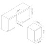 Caple, DI653, Fully Integrated Dishwasher Technical Drawing