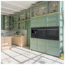 Caple C2402 Pyrolytic single Oven installed alongside other appliances in green cabinets in a modern