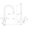 Caple, ASPS3/SS, Aspen Pull Out Single Lever Kitchen Tap Technical Drawing