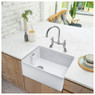 Caple CPBS4 60cm Belfast Kitchen Sink in a modern kitchen with tap and minimalist decor on marble co