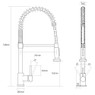 Caple, RAW2/CH, Rawling Professional Coil Kitchen Tap Technical Drawing