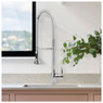 Caple Torrent Pull Out Spray Kitchen Tap installed over marble countertop and pink cabinets