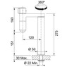 Franke, VITAL CAPSULE, Water Filter Only Tap Technical Drawing