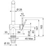 Franke, ACTIVE L-SPOUT, Pull-Out Dual Spray Kitchen Tap Technical Drawing