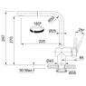 Franke, ATLAS NEO SENSOR, Pull-Out Nozzle Kitchen Tap Technical Drawing