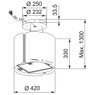 Franke, FSMS F42, Smart Suspended Hood Technical Drawing