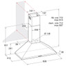 Hotpoint PHPN9.5FLMX1 90cm Cooker Hood Technical Drawing