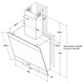 Hotpoint PHVP62FLTK 60cm Angled Glass Chimney Hood Technical Drawing