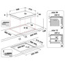 Whirlpool WSQ2160NE 60cm 4 Zone Induction Hob Technical Drawing