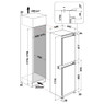 Indesit IBC185050F1 177cm 50/50 Integrated Fridge Freezer Technical Drawing