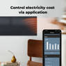 Managing home energy use with Aeno Premium 700W Smart Heater via smartphone app.