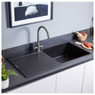 iivela SCANNO100BK Premium Granite 1.0 Bowl Sink - Black 7131 Lifestyle Image