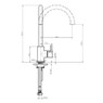 iivela FORO Single Lever Kitchen Tap Technical Drawing