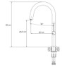 iivela MARANO Desginer Single Lever Kitchen Tap Technical Drawing