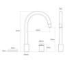 Caple FOS/4IN1 Fosso 4-in-1 Electronic Boiling Water Tap Technical Drawing