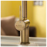 Abode Fraction Pull Out Single Lever Tap in brass with temperature indicators
